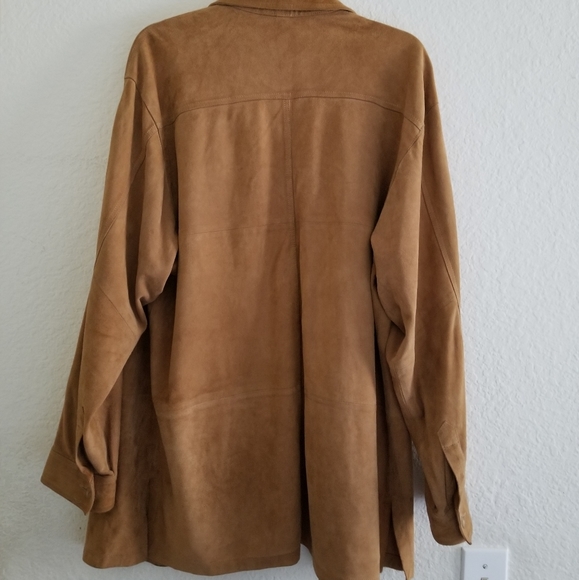 JOY Genuine Leather Camel Cardigan Size L Large - Picture 3 of 14